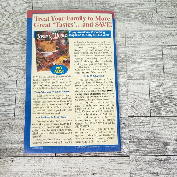 Taste of Home Family Favorites RECIPE CARD Style Cookbook Booklet 2002 - Picture 7 of 10